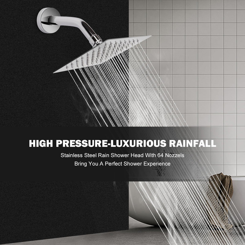 NearMoon Rain Shower Head - 6-Inch High-Flow Stainless Steel Chrome Finish