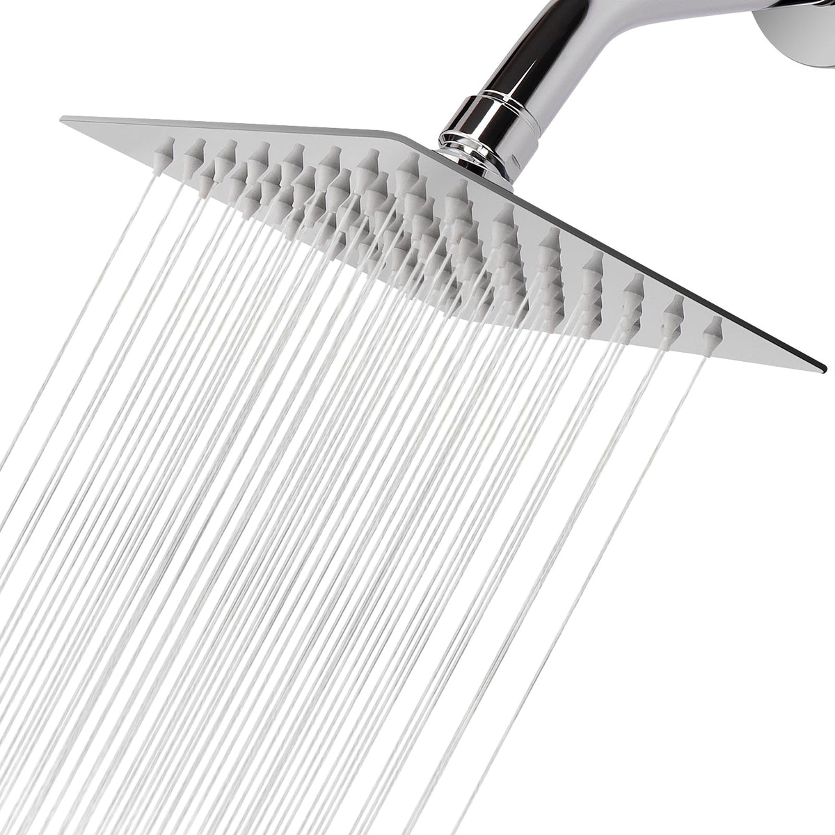 NearMoon Rain Shower Head - 6-Inch High-Flow Stainless Steel Chrome Finish