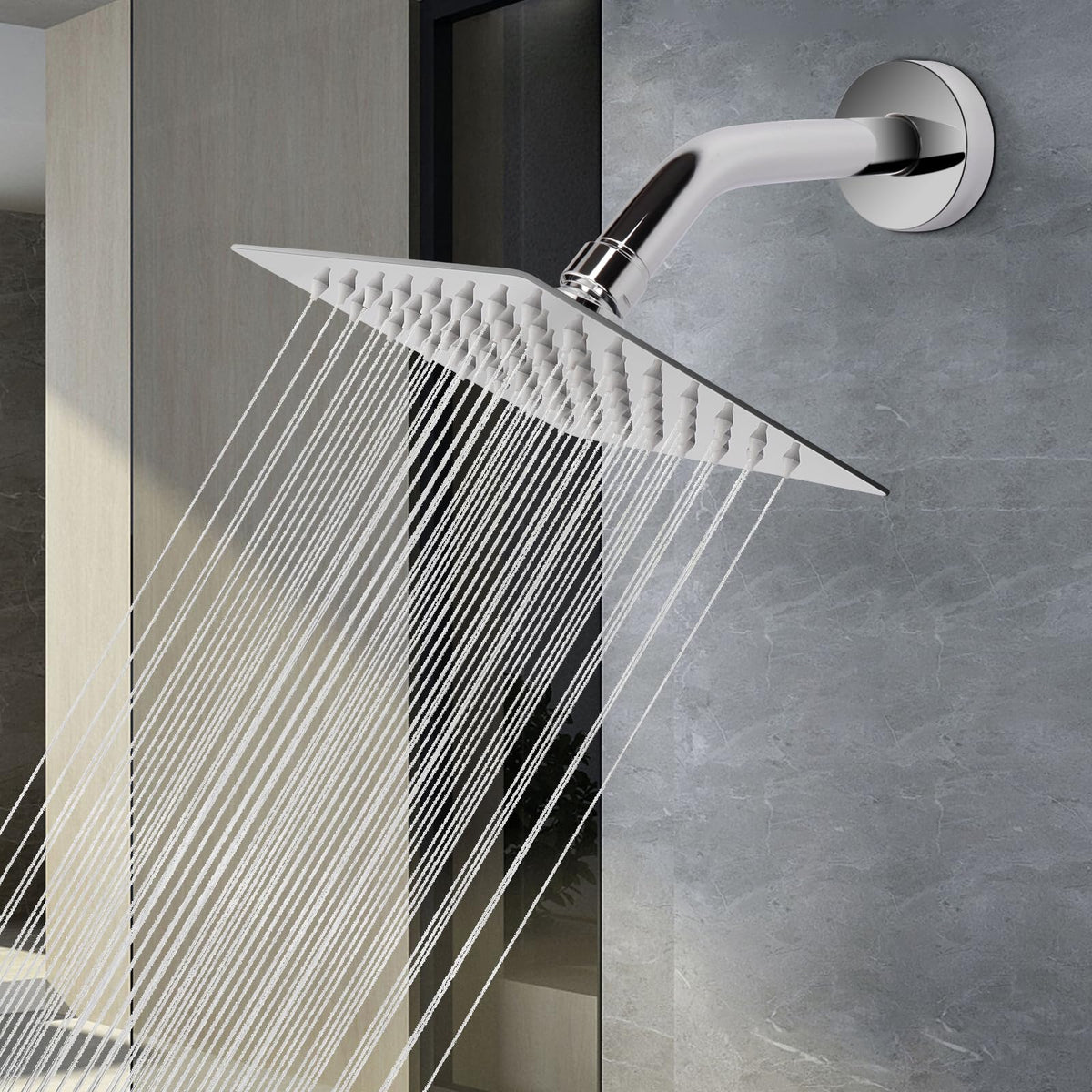 NearMoon Rain Shower Head - 6-Inch High-Flow Stainless Steel Chrome Finish