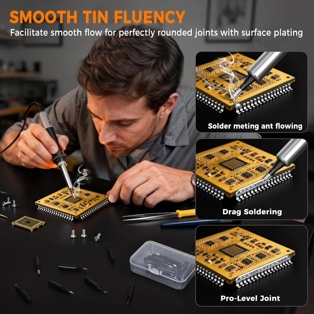 NEWACALOX 16x 900M Lead-Free Soldering Tips for Hakko 936/937 & Compatible Stations