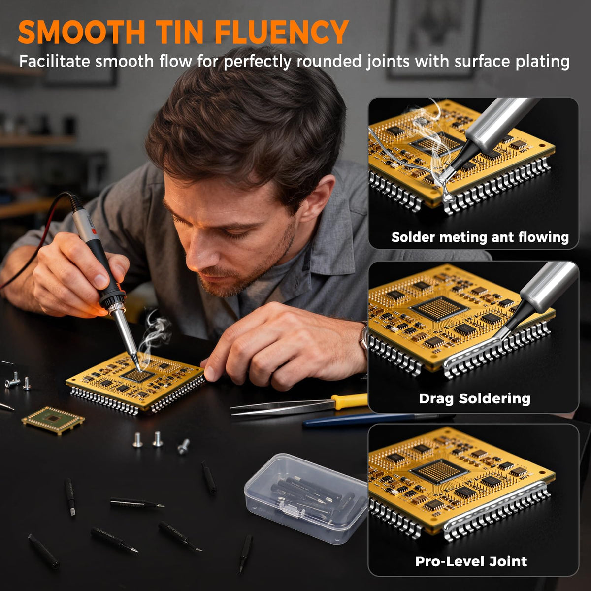 NEWACALOX 16x 900M Lead-Free Soldering Tips for Hakko 936/937 & Compatible Stations