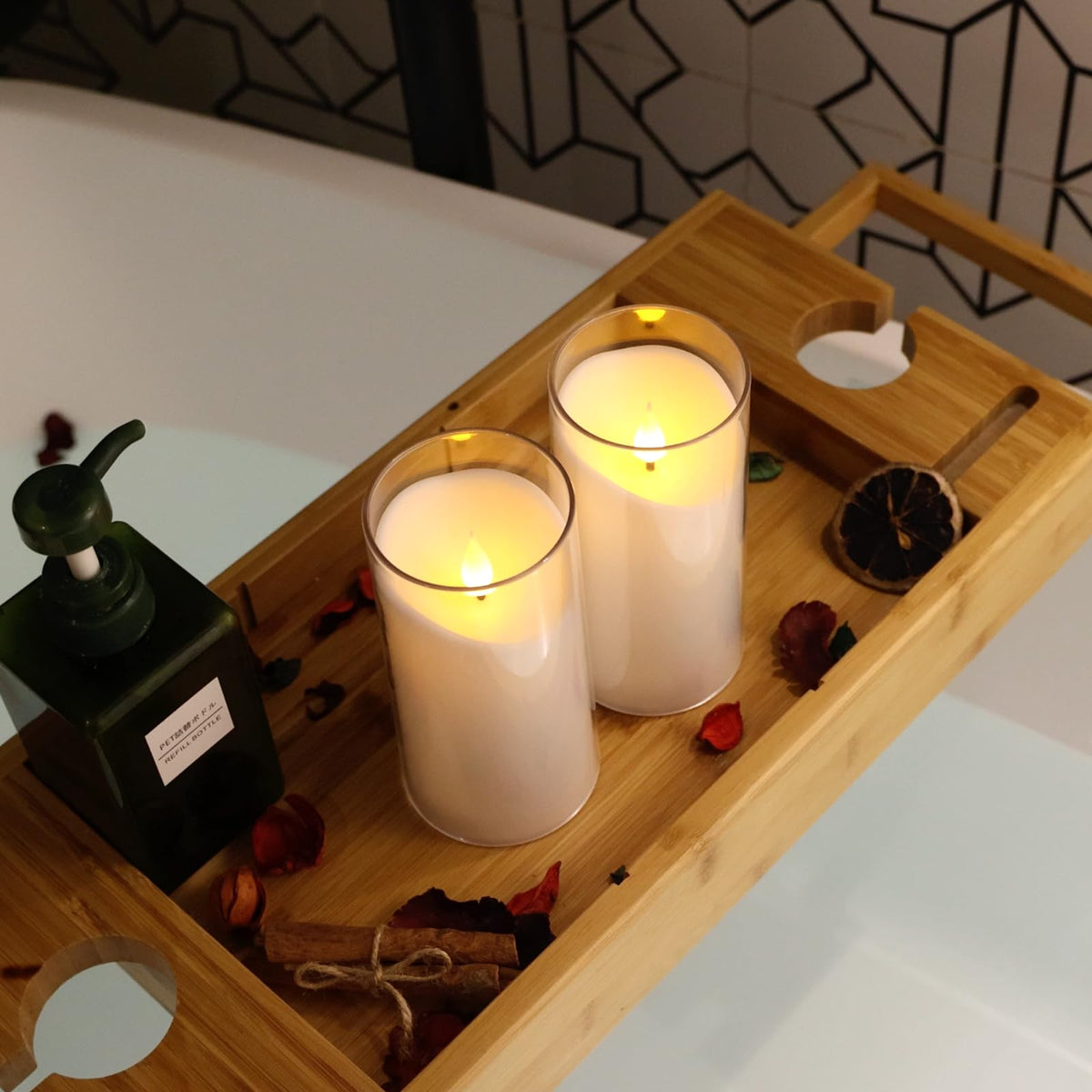 NURADA Flameless Candles with Remote Timer - 3D Wick LED Pillar Candles (3-Pack, Pure White)