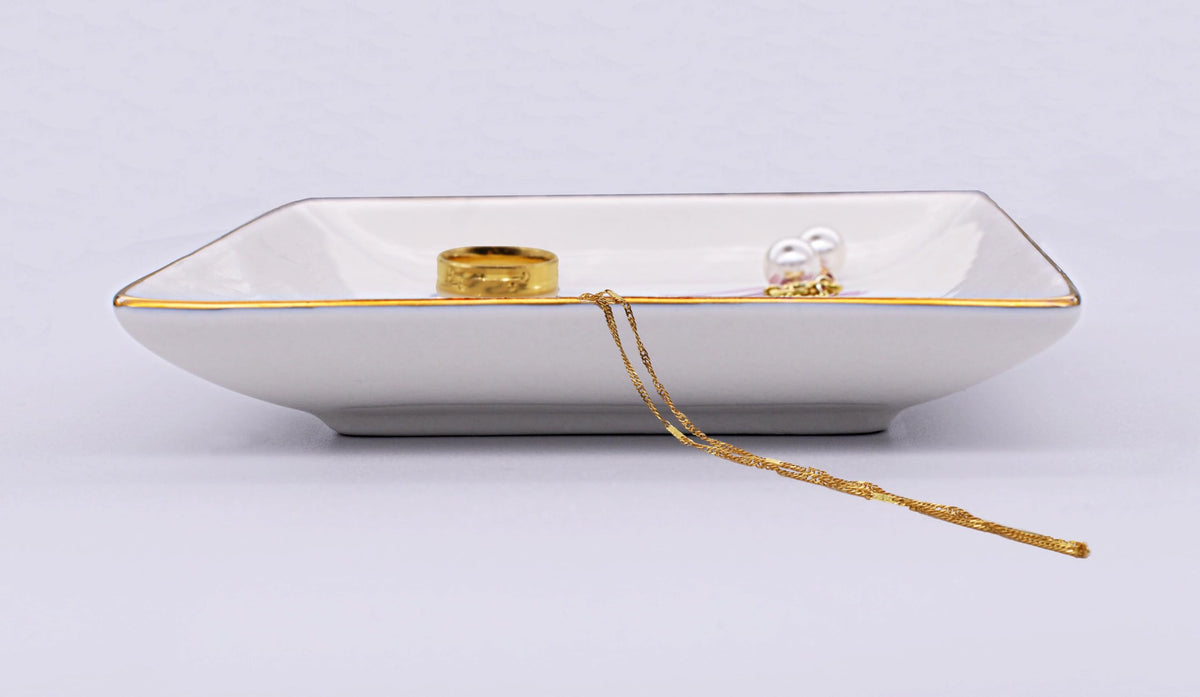 NZY Bride Gifts for Daughter on Her Wedding Day – Ceramic Jewelry Tray & Ring Dish