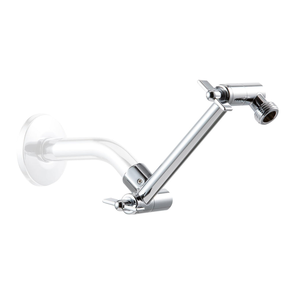 OFFO 6-Inch Shower Arm Extension – Adjustable Height & Angle, Locking Nut, G1/2 Connector, Chrome