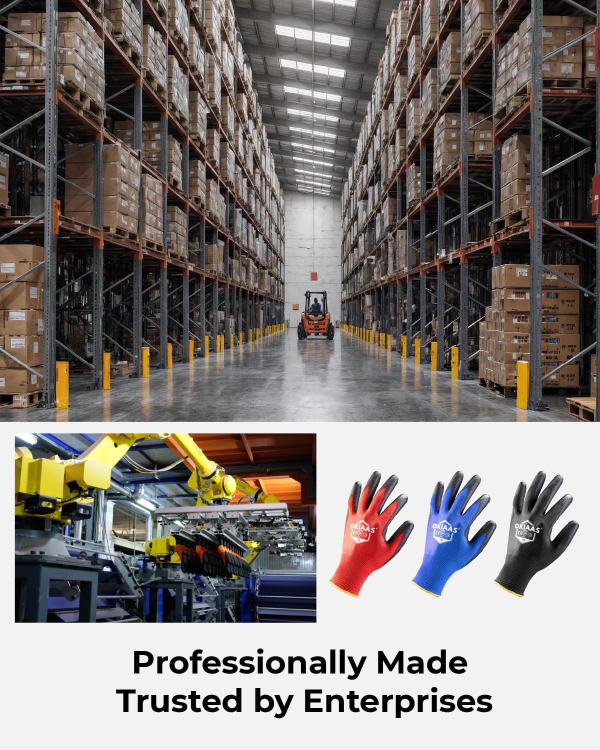 OKIAAS Ultra-Thin Work Gloves for Men — Lightweight, Grippy PU Coated, 12-Pair Bulk (X-Large)