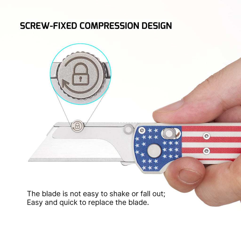 OKNIFE Otacle U1 Folding Pocket Utility Knife – Quick Blade Change, Rail Lock, G10 Handle, EDC Box Cutter