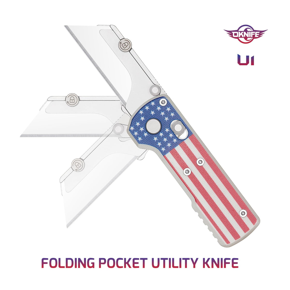 OKNIFE Otacle U1 Folding Pocket Utility Knife – Quick Blade Change, Rail Lock, G10 Handle, EDC Box Cutter