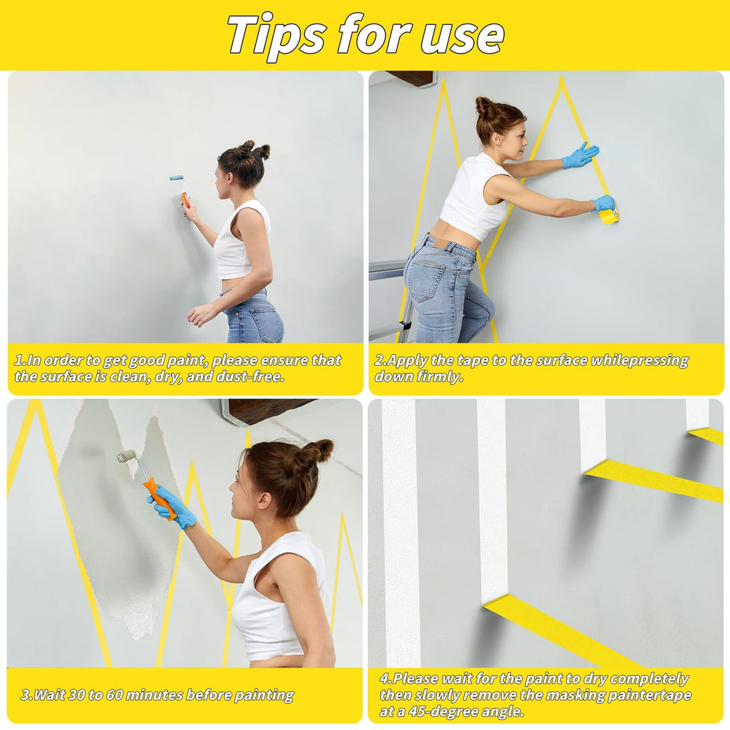 Oleitodh Yellow Painters Tape Bulk — 22 Rolls, 2in x 55yd, No Residue Masking Tape