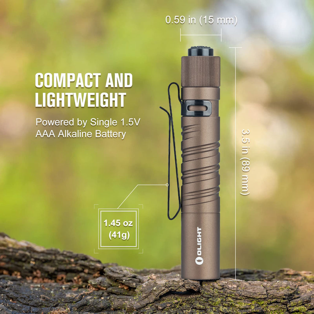 OLIGHT I3T EOS 180 Lumens Dual-Output Slim EDC Flashlight – Desert Tan