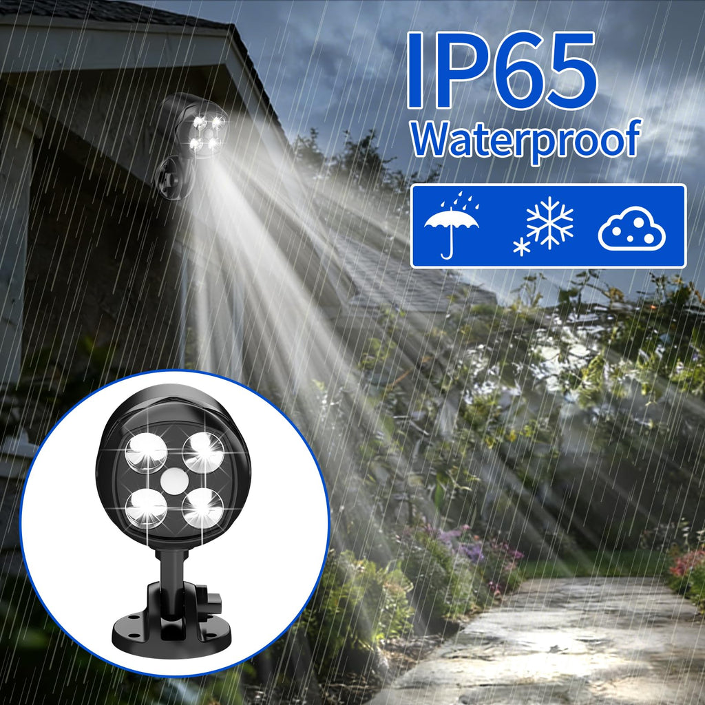 OTTYMER Battery-Operated Outdoor Motion Sensor Light – 600LM, 6000K, IP65 Waterproof, Auto On/Off, 2-Pack