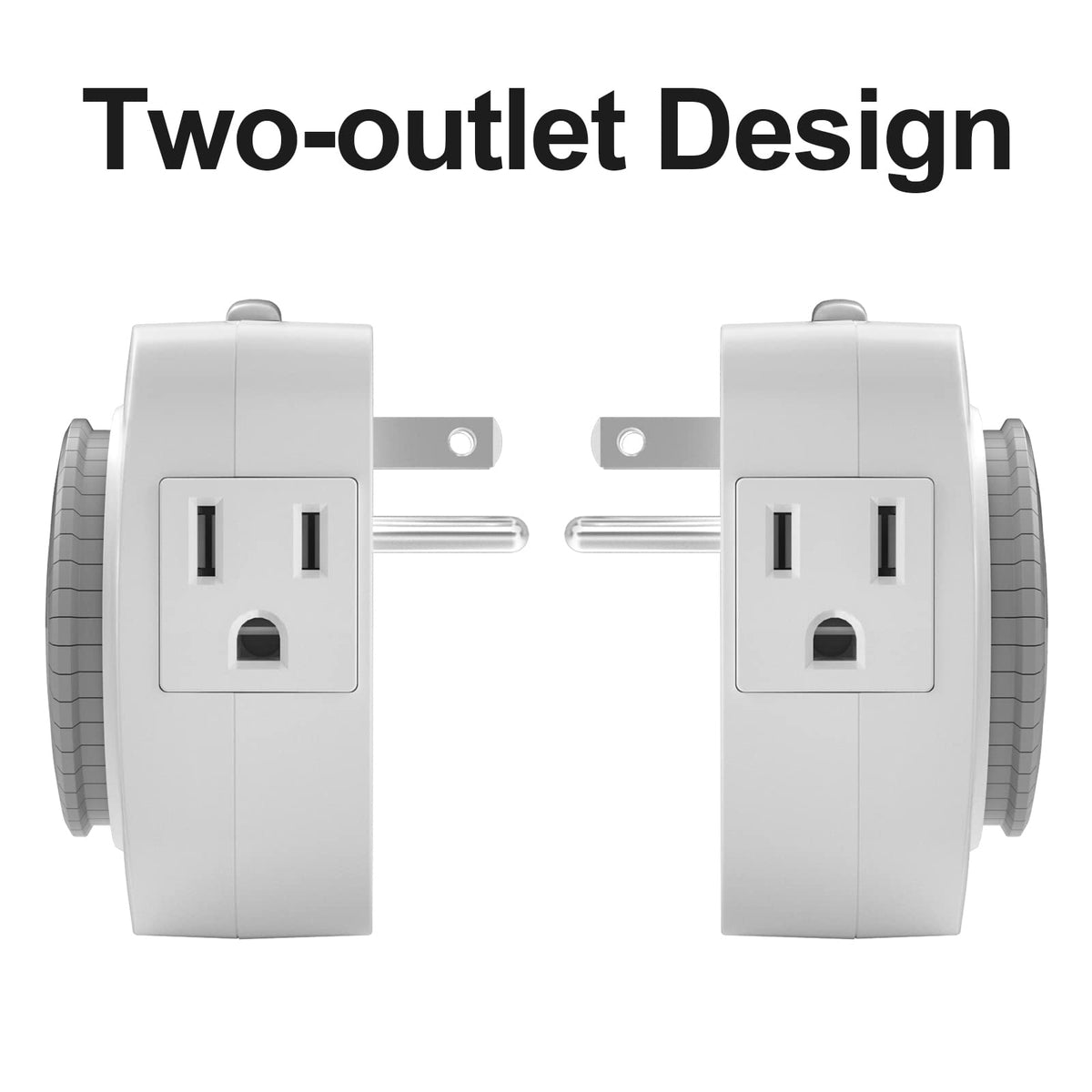 oviitech 24-Hour Indoor Mechanical Timer – 4-Pack, 2 Grounded Sockets, 3 Outlets, 30-Minute On/Off, ETL Certified