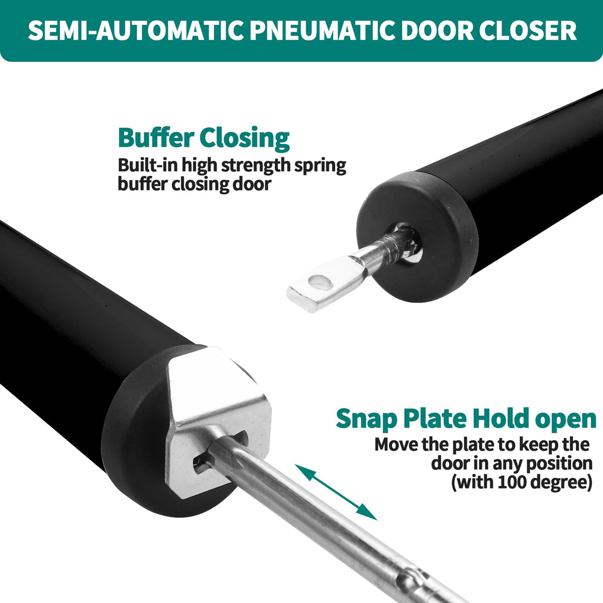 OXDFK 2-Pack Screen & Storm Door Closer Kit — Pneumatic, Adjustable, Black