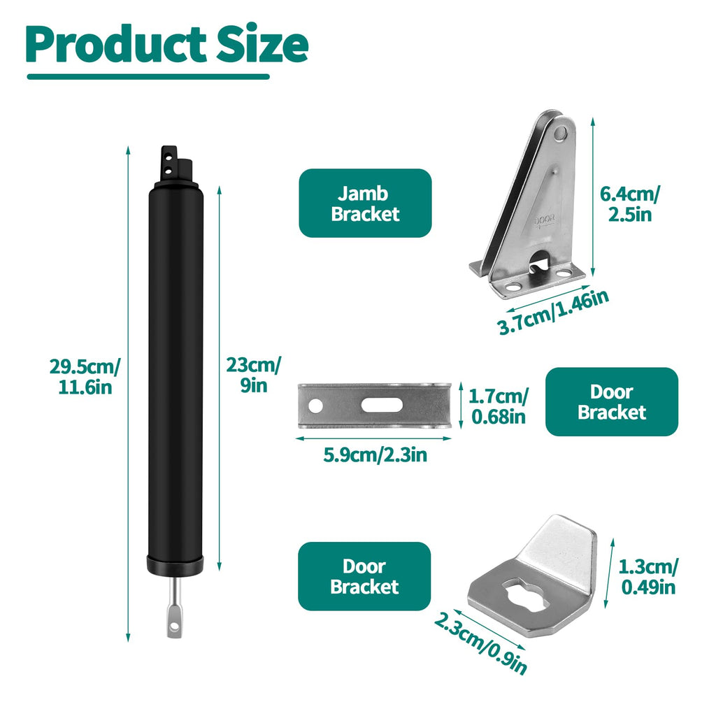 OXDFK 2-Pack Screen & Storm Door Closer Kit — Pneumatic, Adjustable, Black
