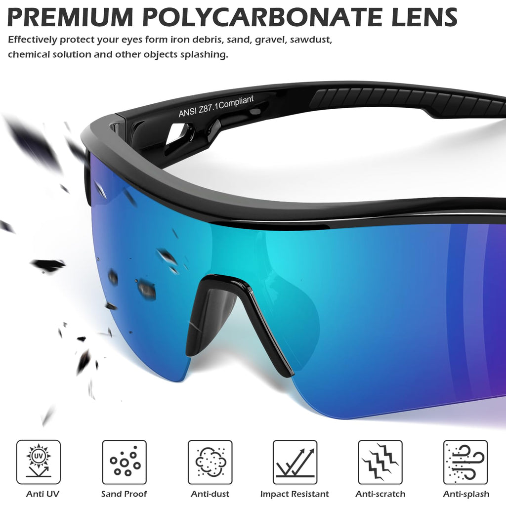 OXG 6 Pack Tinted Safety Glasses – ANSI Z87.1, UV400, Anti-Scratch Eyewear
