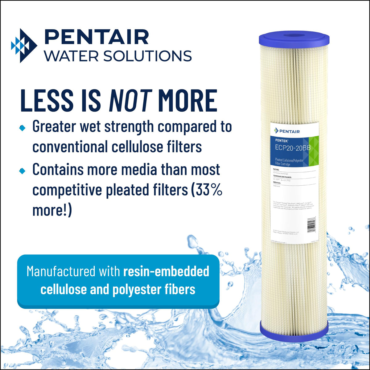 Pentek ECP5-BB Big Blue Sediment Filter, 10-Inch x 4.5-Inch, 5 Micron