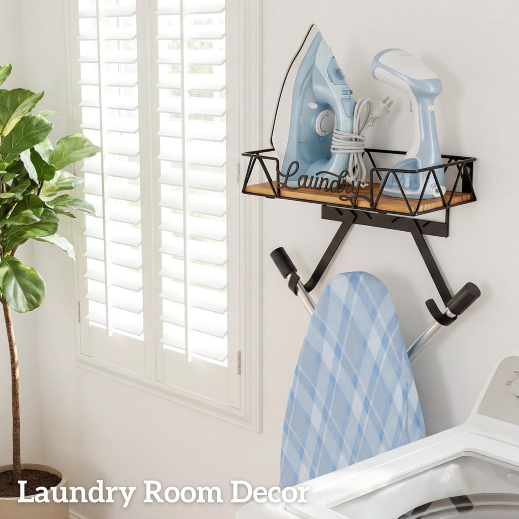 PERFNIQUE Ironing Board Holder Wall Mount | Farmhouse Laundry Storage