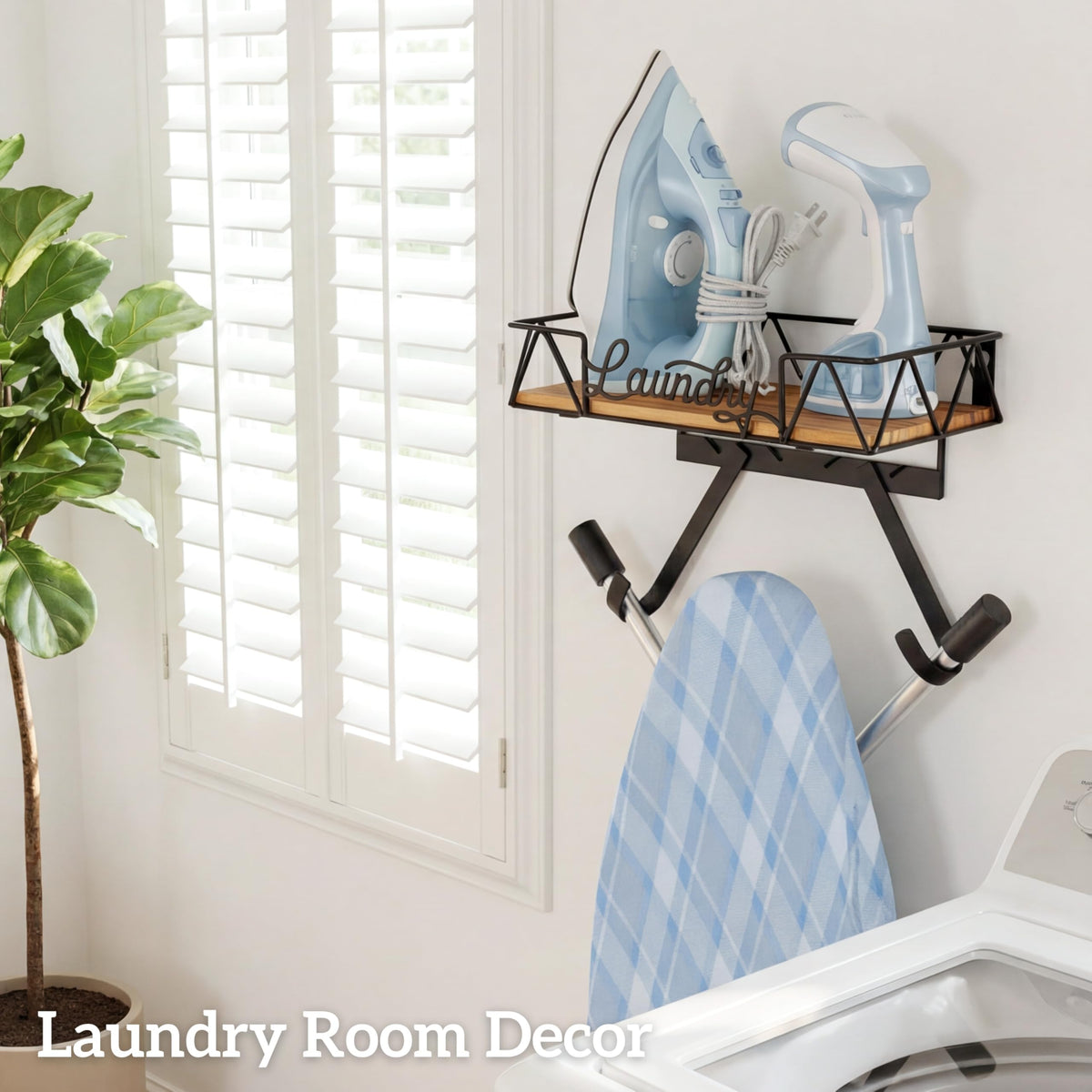 PERFNIQUE Ironing Board Holder Wall Mount | Farmhouse Laundry Storage