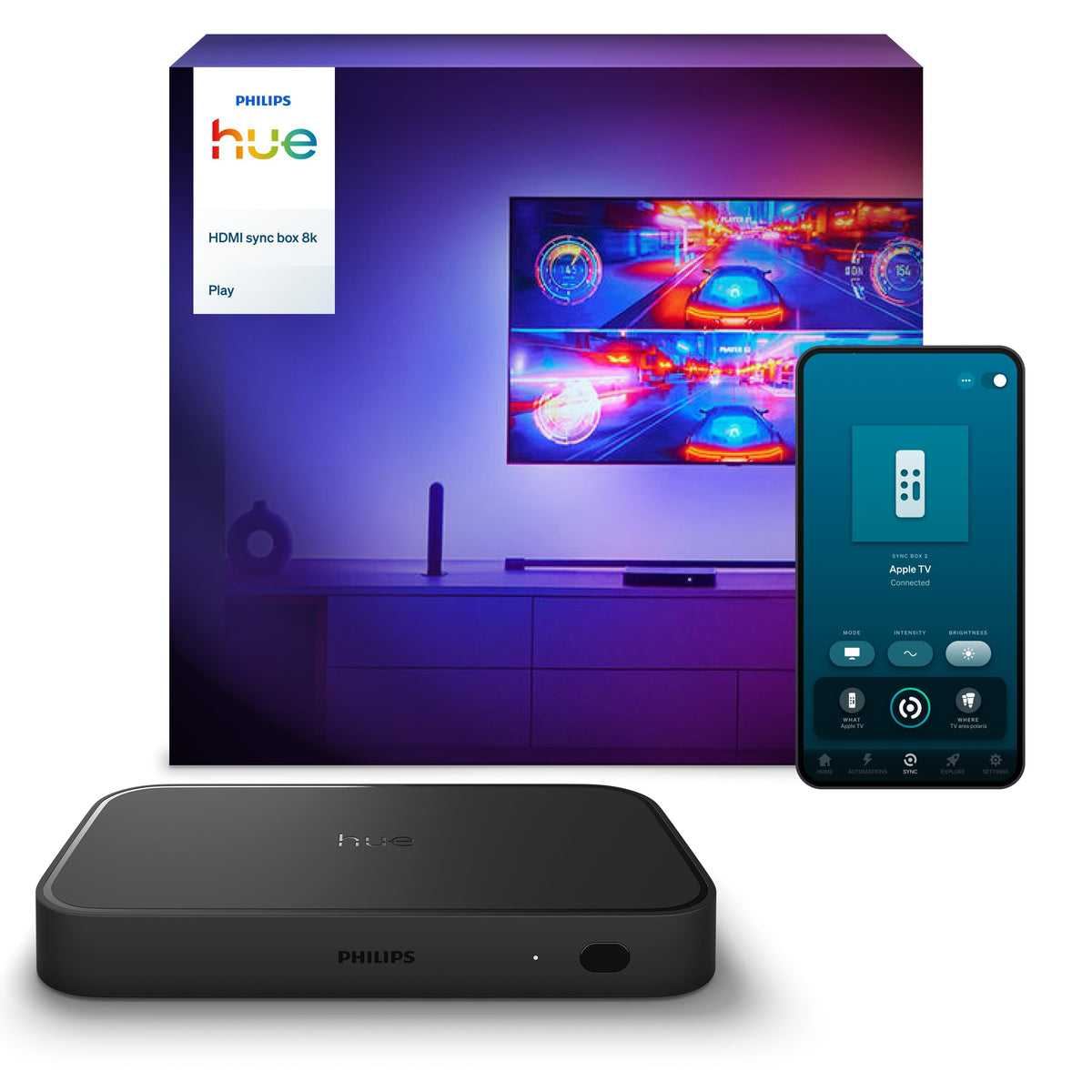 Philips Hue Play HDMI Sync Box 8K – Sync Lights with Games, Movies & Music (Bridge Required)