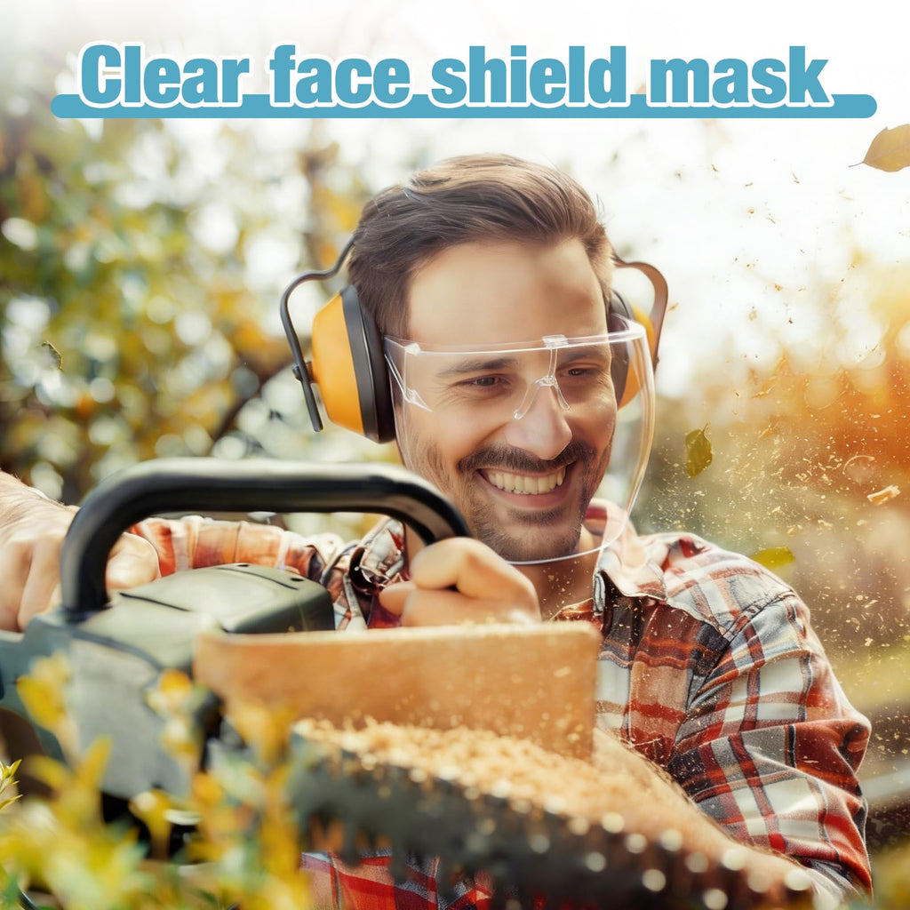 Piccircuit Face Shield with Glasses 4 Pack – Anti-Fog Full-Face Protection