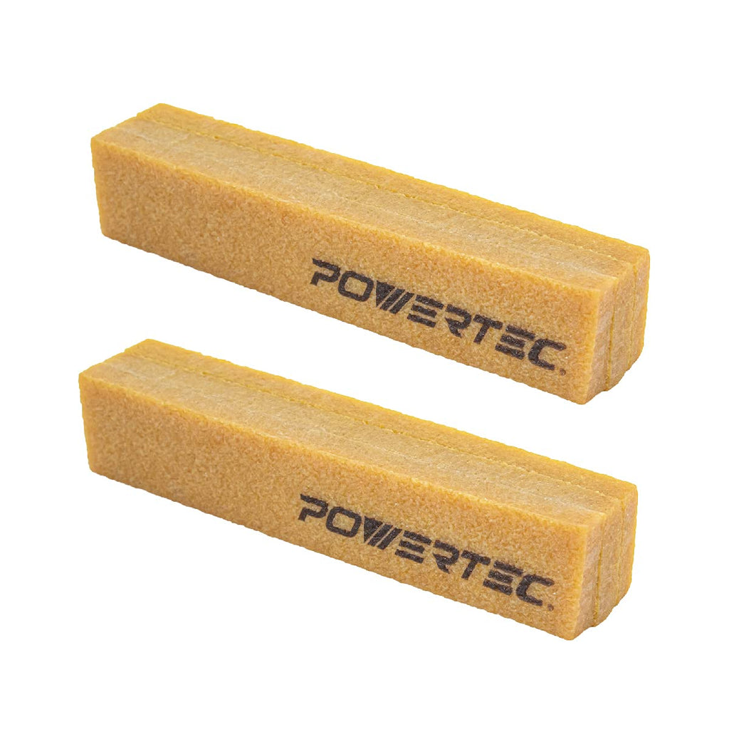 POWERTEC 71002-P2 Abrasive Cleaning Stick for Sanding Belts & Discs — 8-1/2 in (2-Pack) Natural Rubber Eraser