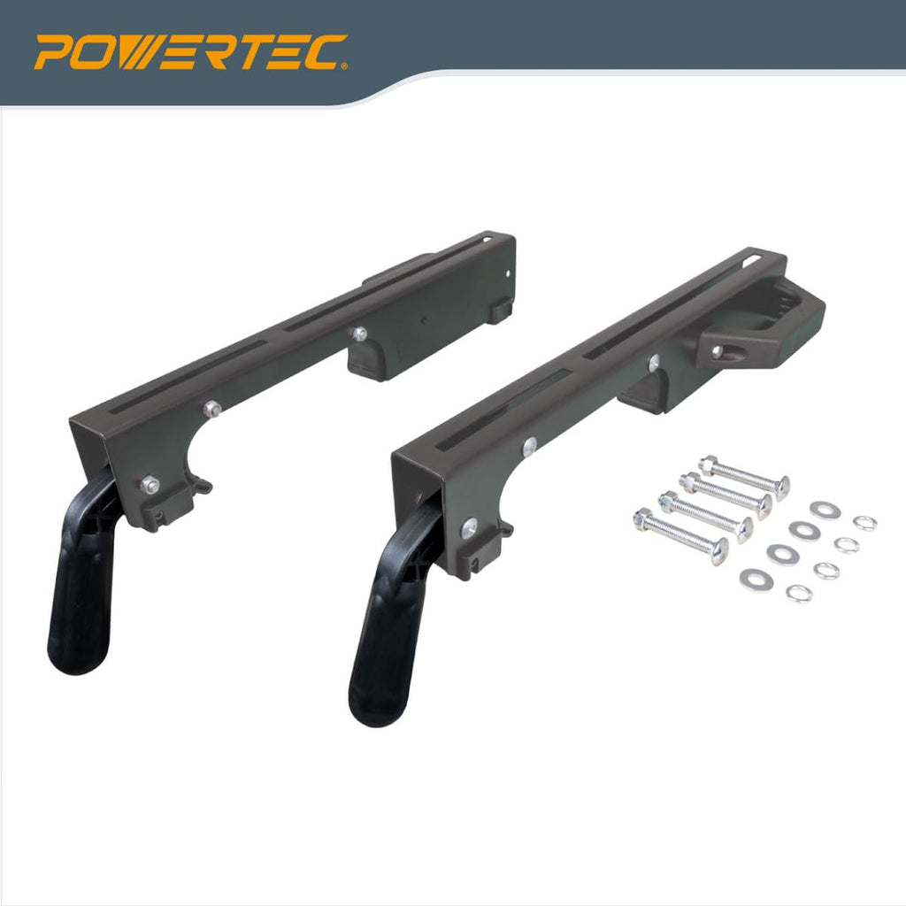 POWERTEC MT4000V Portable Miter Saw Stand – 330 lb Capacity, 8-Inch Wheels, Built-In 110V Outlet, Folding Design