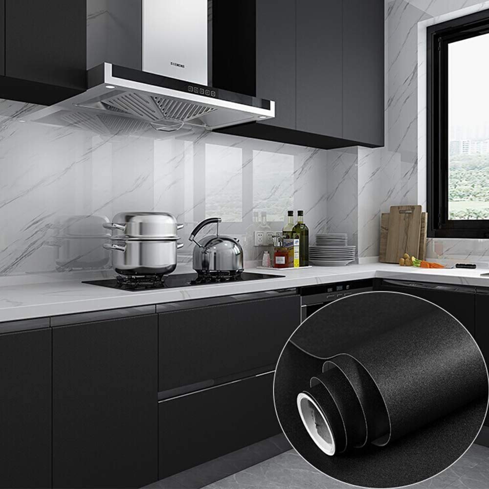 practicalWs Black Peel & Stick Wallpaper 15.7x236.2 inches — Self-Adhesive, Removable