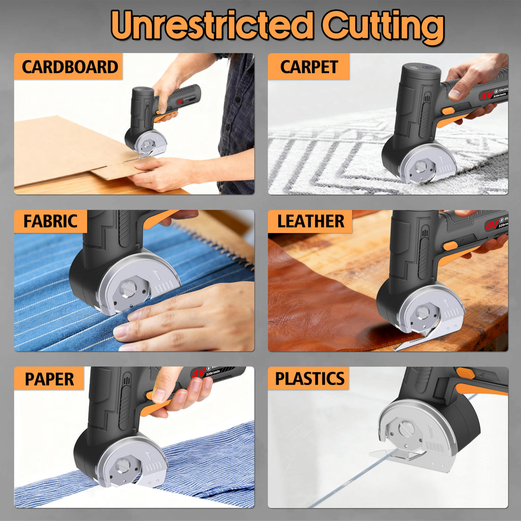 Pratuor 2026 Upgraded Cordless Electric Scissors – 1.84-inch Tungsten Blade, 320 RPM, LED Display
