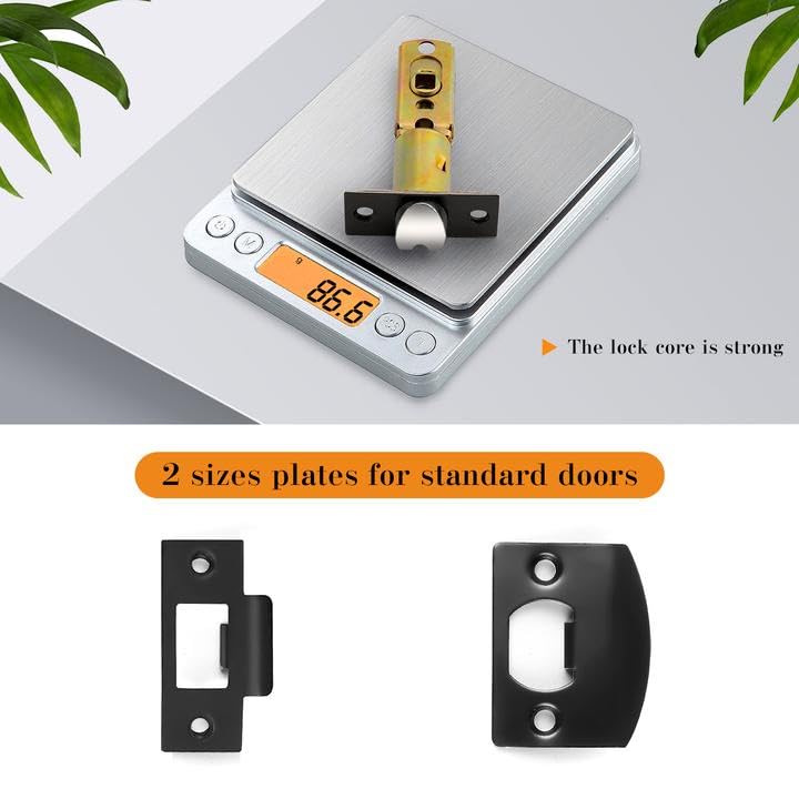Probrico Heavy Duty Flat Black Square Privacy Door Levers – 6 Pack, Keyless Bed/Bath Lockset