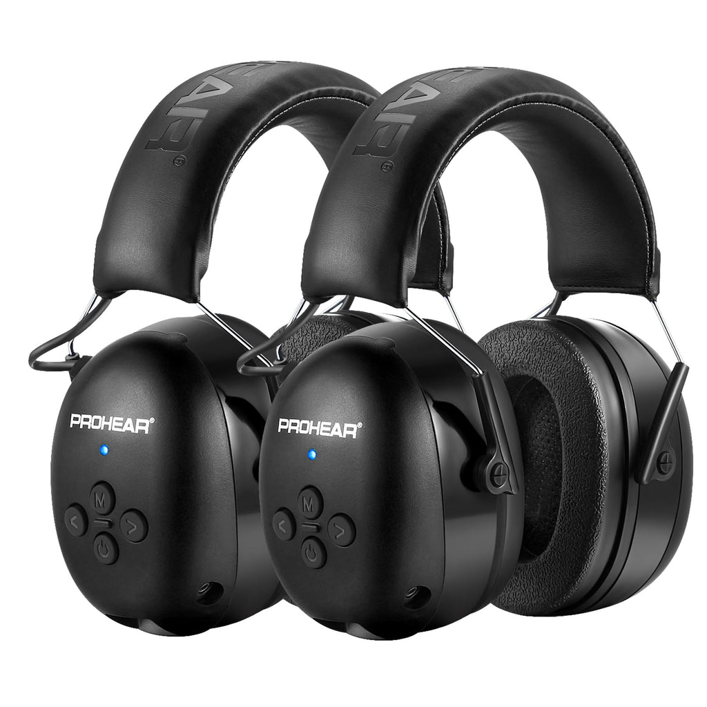 PROHEAR 037 2-Pack Bluetooth 6.0 Hearing Protection Headphones – Rechargeable, 30dB SNR for Mowing and Workshops