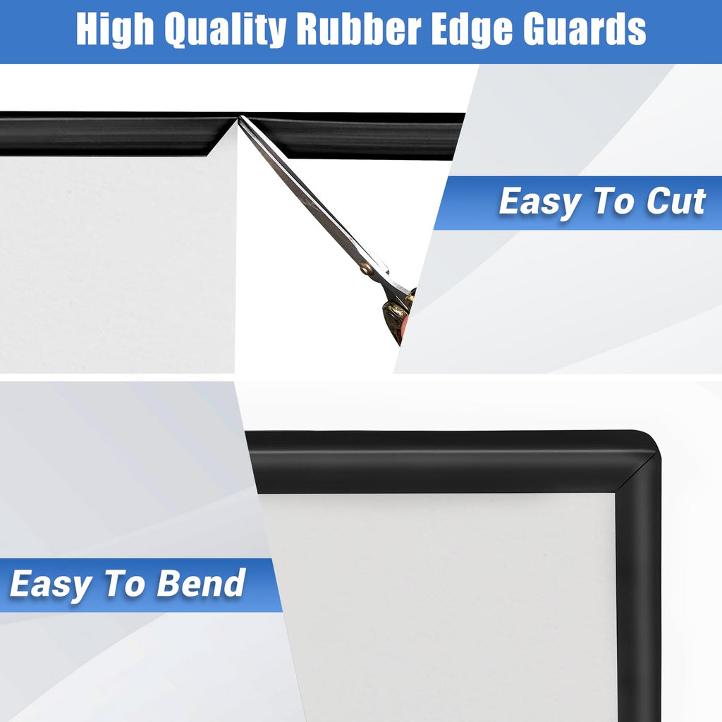Protalwell Rubber Edge Trim – Self-Adhesive U-Channel Edge Protector for Cabinets & Drawers, 3/4 inch (19mm), 10 ft