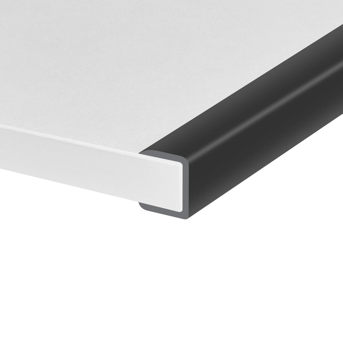 Protalwell Rubber Edge Trim – Self-Adhesive U-Channel Edge Protector for Cabinets & Drawers, 3/4 inch (19mm), 10 ft