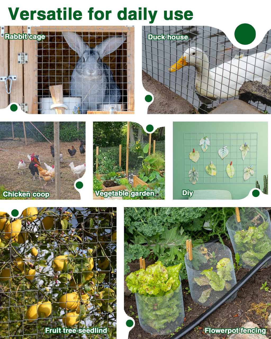 Pterying 1/2in x 48in x 100ft Hardware Cloth – Hot-Dip Galvanized Welded Wire Mesh for Poultry, Garden & Tree Protection