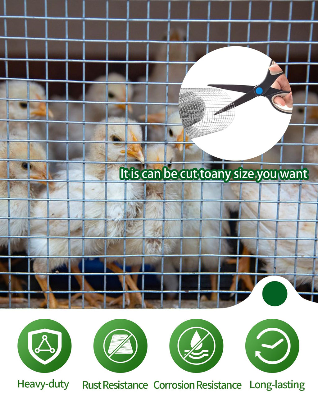 Pterying 1/2in x 48in x 100ft Hardware Cloth – Hot-Dip Galvanized Welded Wire Mesh for Poultry, Garden & Tree Protection
