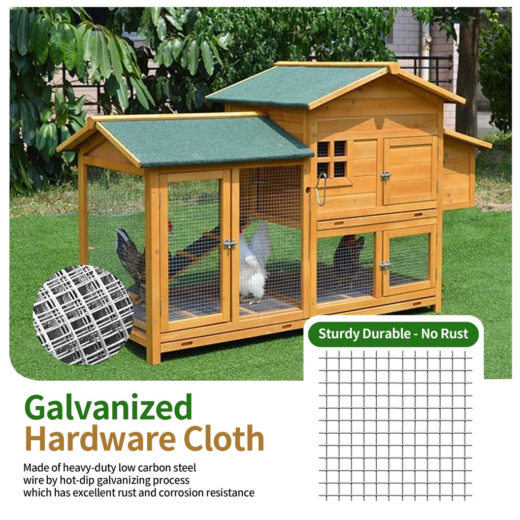 Pterying 1/2in x 48in x 100ft Hardware Cloth – Hot-Dip Galvanized Welded Wire Mesh for Poultry, Garden & Tree Protection
