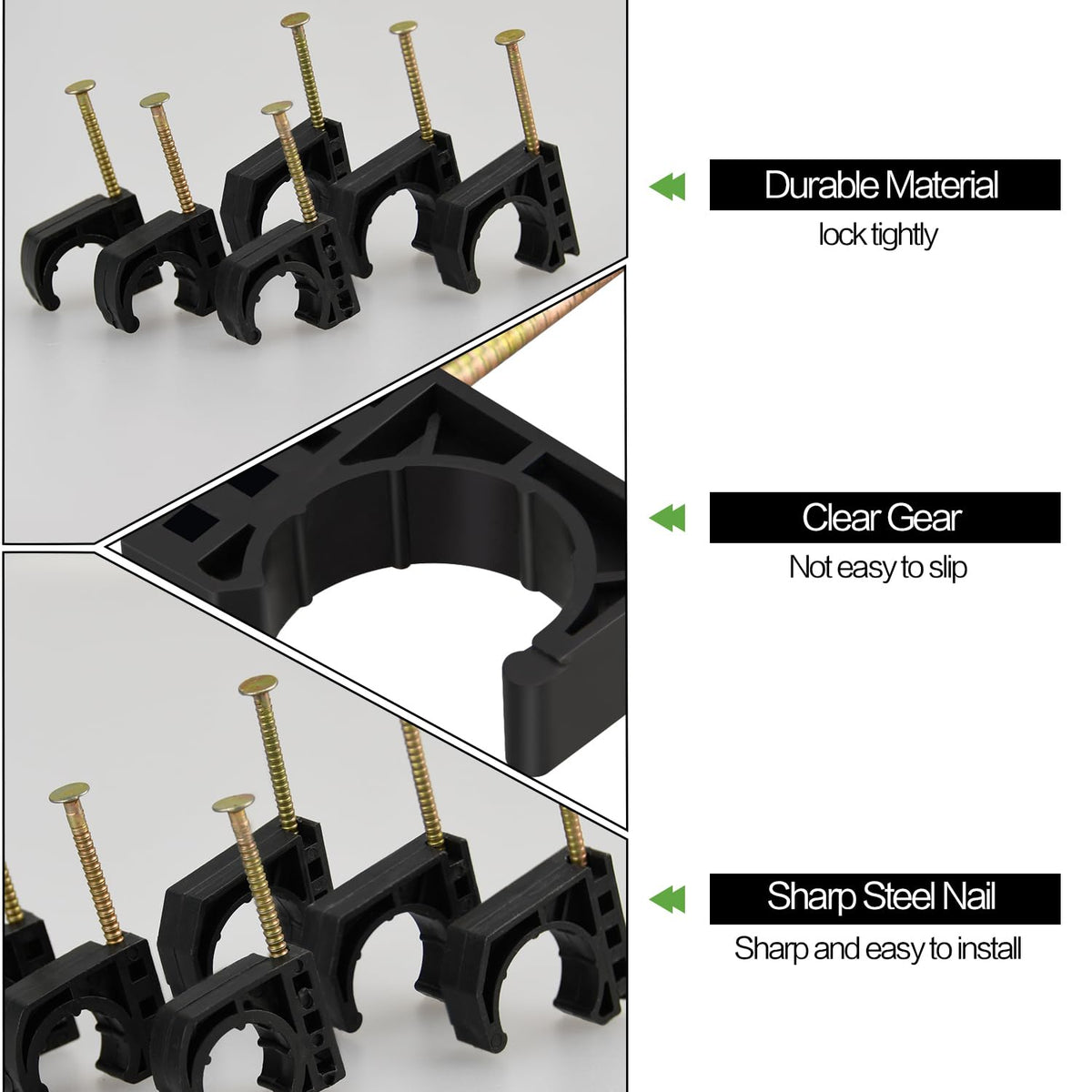 PXZBLG 100 Pack 3/4-Inch Half Clamps J-Hook with Nails for PEX, Copper, and CPVC Tubing
