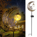 QOCNAM Solar Moon Fairy Lights – Waterproof Crackle-Glass Garden LED Stake