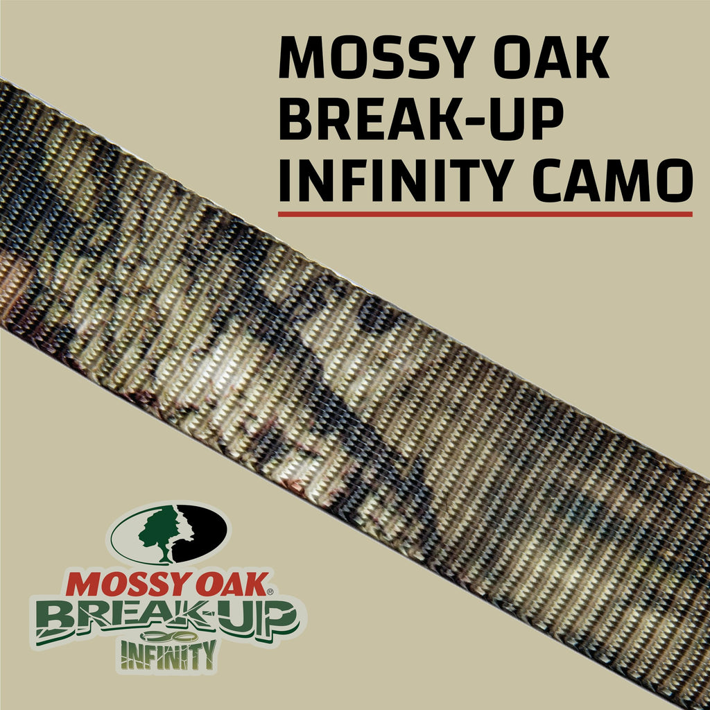 Raider RPS Outdoors Mossy Oak Break-Up Infinity 1x8' Ratchet Tie Down Straps — 4 Pack (300 lb SWL / 900 lb Tension)