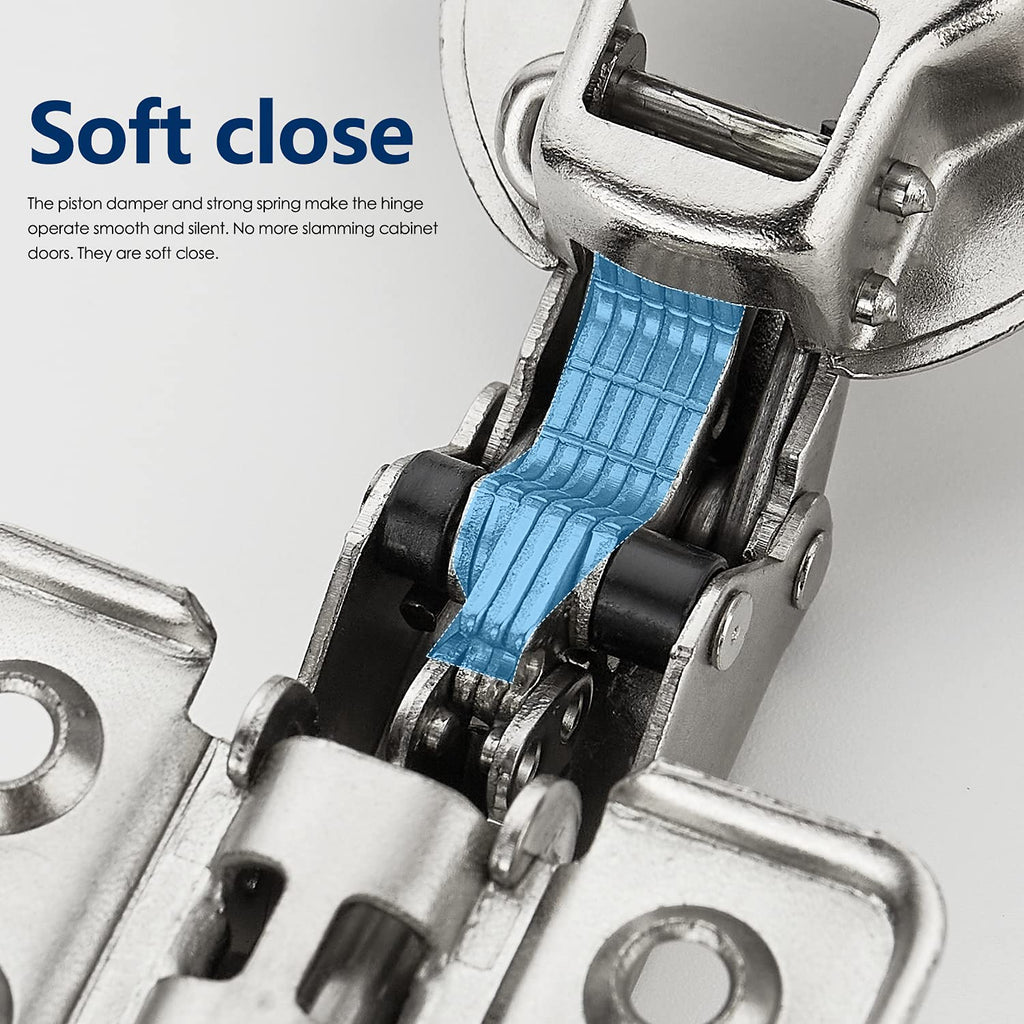 Ravinte 60-Pack European Cabinet Hinges – Soft-Close, Full Overlay Frameless