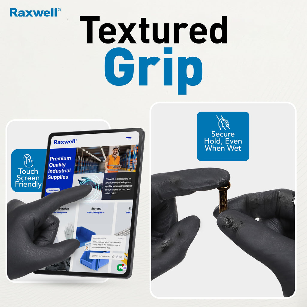 Raxwell Disposable Nitrile Gloves 6.5 mil - Puncture-Resistant, Food-Grade, X-Large, 100 Count