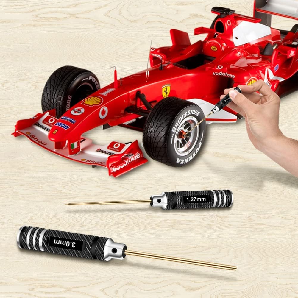 RCpow Hex Driver Set – 7-Piece Hex Allen Screwdriver Kit (0.9–3.0mm) for RC Cars, Drones & More