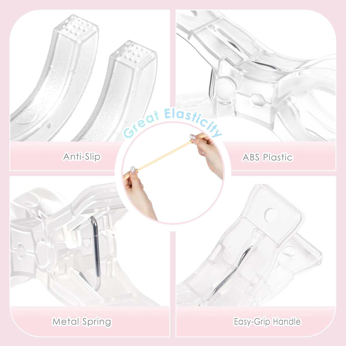 RELBRO Spring Clamps – 10 Clear Clips 3.5 Inch + 100 Long Balloons for Balloon Arches & Backdrops