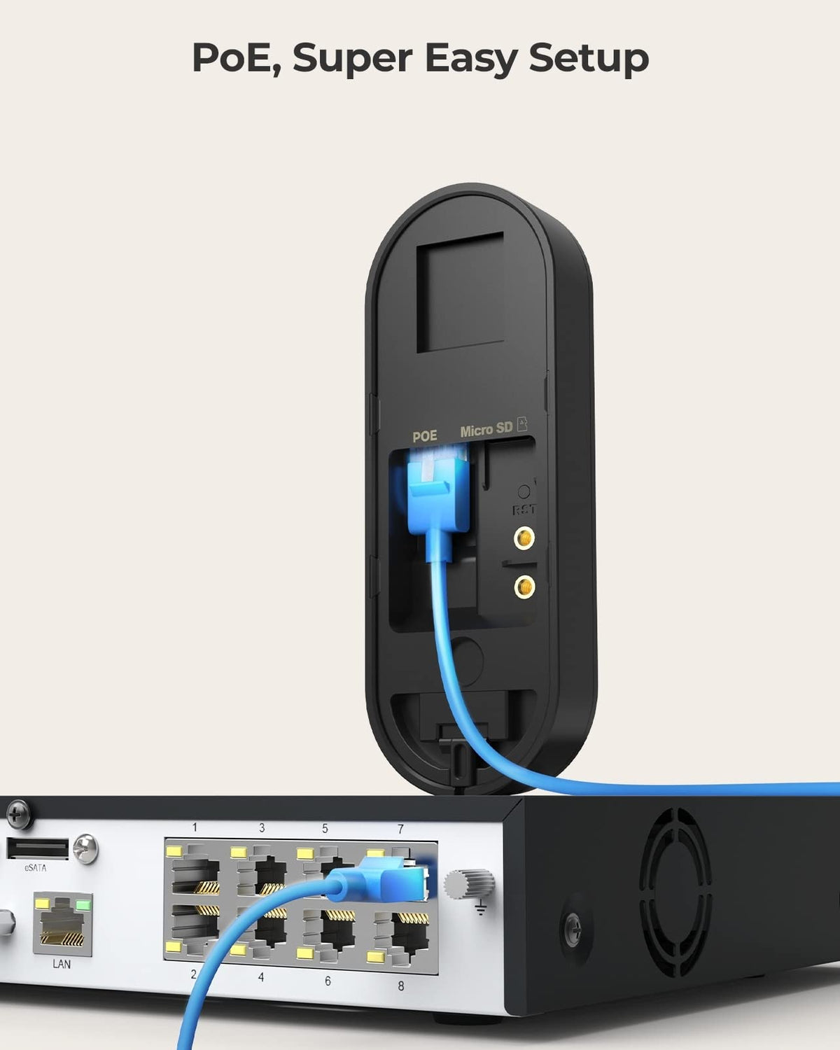 REOLINK PoE Video Doorbell 2K – 4:3 View, 180° Diagonal, Local Storage, No Monthly Fee