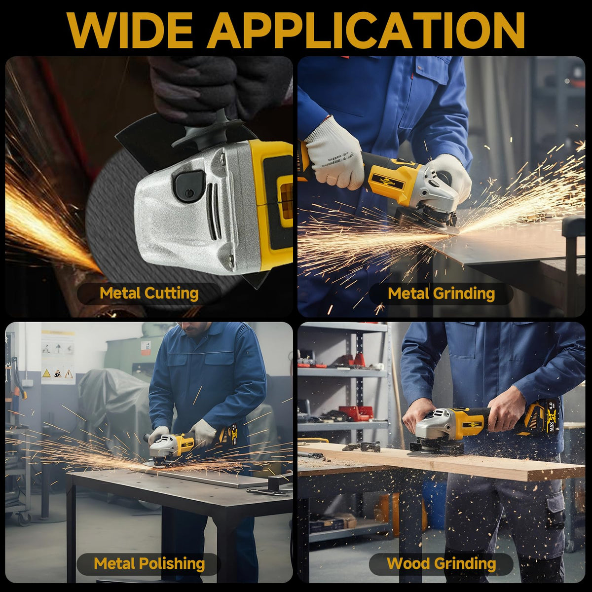 RhovixStar Cordless Angle Grinder 3/8 in | Brushless, 4-Speed, Makita 18V Compatible