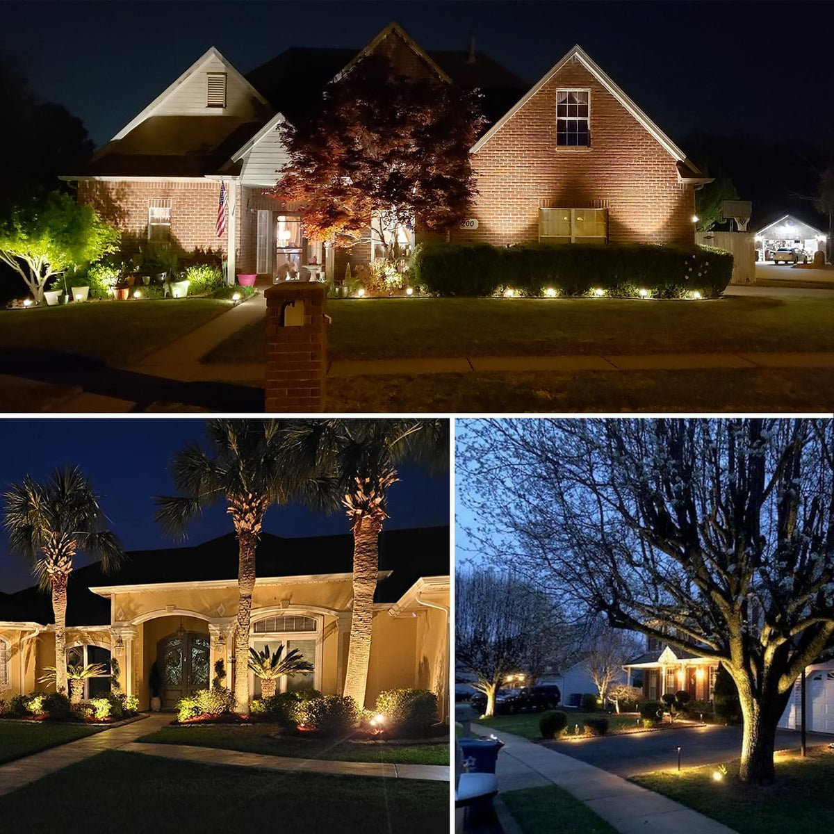 Romwish LED Landscape Spotlight 10W (2 Pack) – 120V Plug-in, 1100lm, IP65 Waterproof, 3000K Warm White