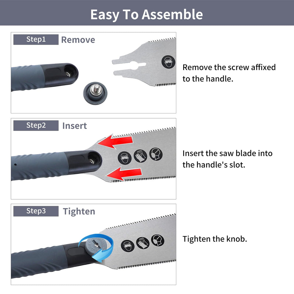 RUITOOL Japanese Pull Saw 10 Inch — Double-Edged SK5 Blade, 12-Inch Comfort Grip