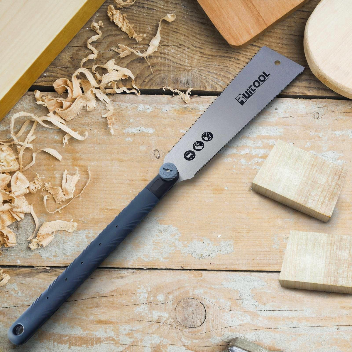 RUITOOL Japanese Pull Saw 10 Inch — Double-Edged SK5 Blade, 12-Inch Comfort Grip