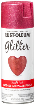 Rust-Oleum 301818 Specialty Glitter Spray Paint - Bright Pink, 10.25 oz | Bold Sparkle for Crafts