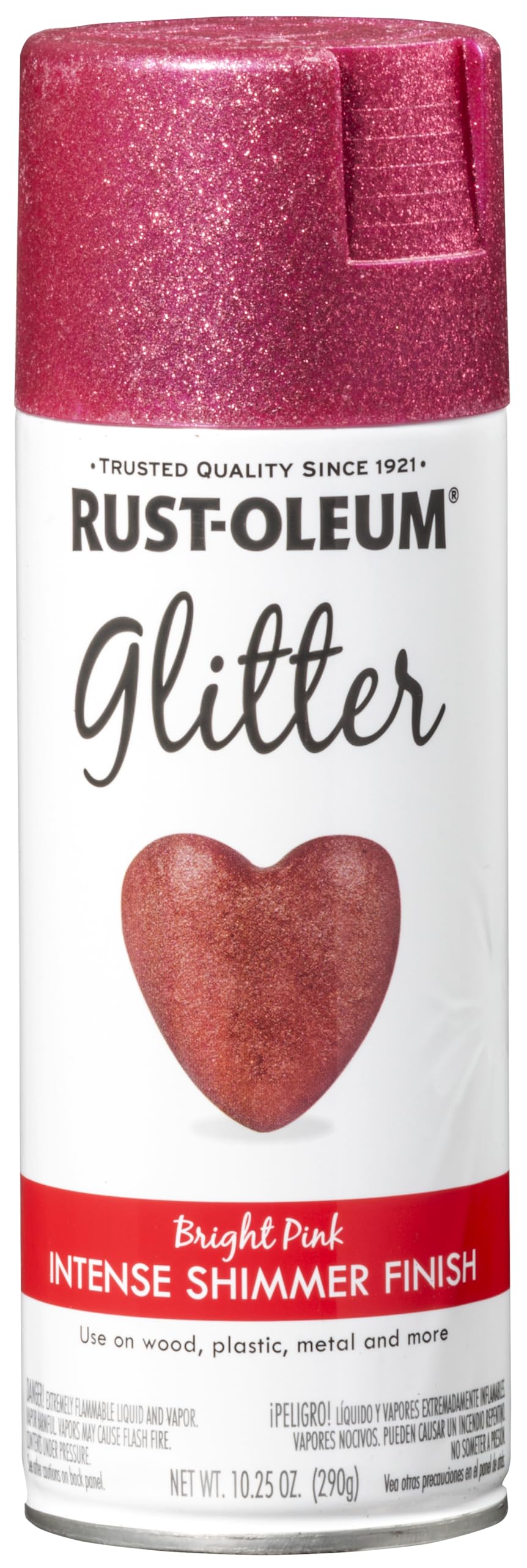Rust-Oleum 301818 Specialty Glitter Spray Paint - Bright Pink, 10.25 oz | Bold Sparkle for Crafts