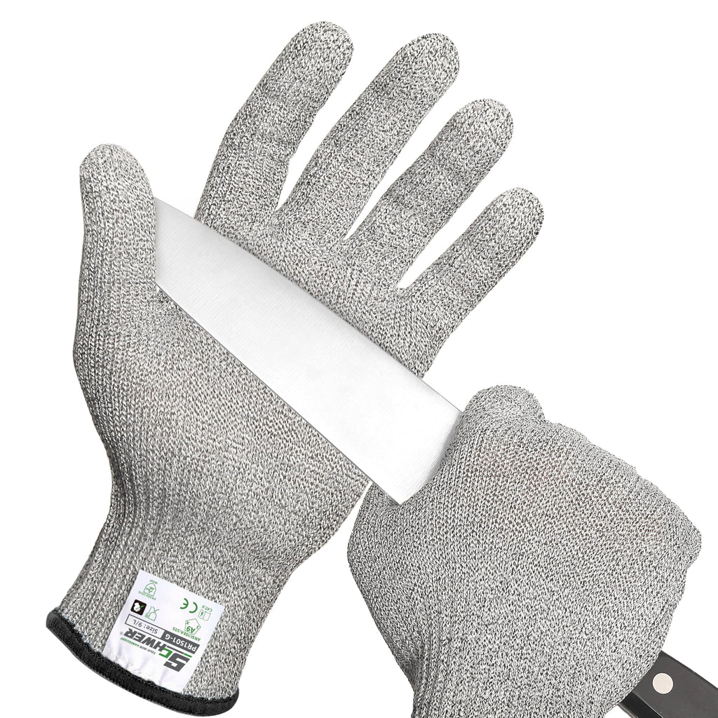 Schwer SlicePro ANSI A9 Cut Resistant Gloves – 2 Pairs, Large, Food Grade Kitchen Gloves