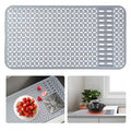 Sentoda Silicone Sink Mat 26x14 Inches – DIY Drain Hole, Large Grey Farmhouse Kitchen Sink Protector